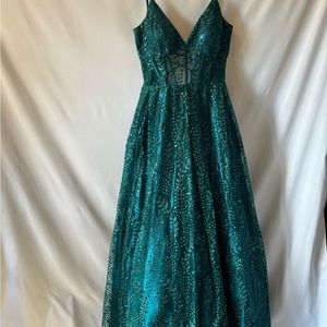 Blondie Nites | Dresses | Like New Blondie Nite Teal Corset Gown | Poshmark